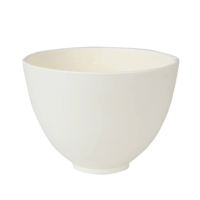 A white, flexible silicone bowl